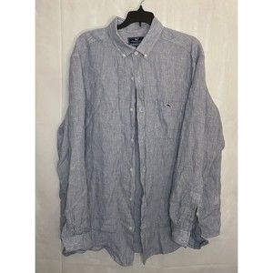 Vineyard Vines Tucker Shirt Men Large Blue White Striped Classic Fit Button-Down